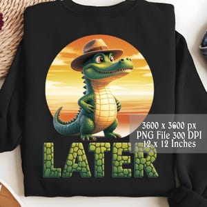 Later Alligator Png, Tropischer Urlaub Bild, Florida Urlaub Bild, T-Shirt Grafik Sofort-Download, Printable Party Png, a465