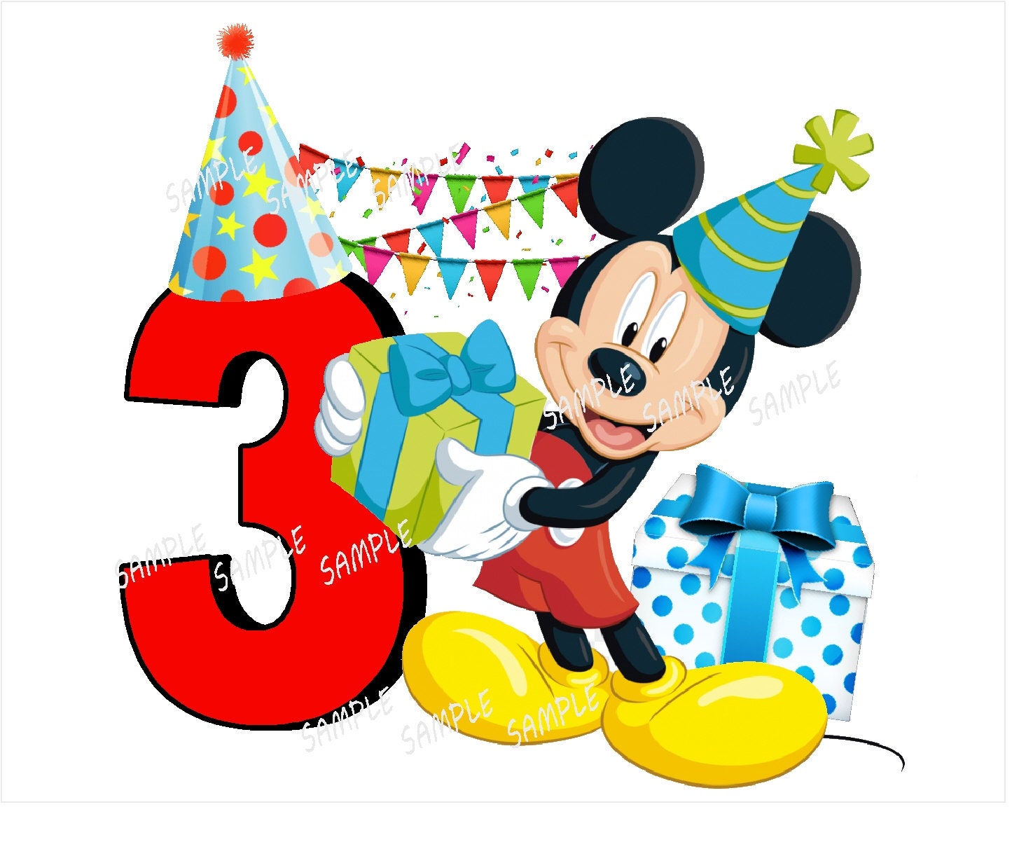 3er Set Geschenktüte Disney's Micky Maus Happy Birthday