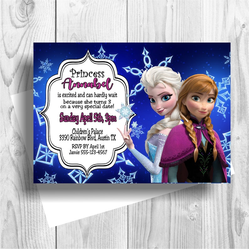 Frozen Princess Elsa & Anna Birthday Party Invitation – Unbranded, Child's Birthday
