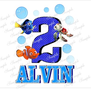 Dory Birthday Png, Finding Nemo Png, ANY Name Age, Personalized Birthday Party Png, Birthday Boy Png, Family Vacation Png, 77