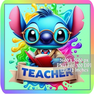 Stich Png, Stich Lehrer Bild, Stich Professor Png, Grafik Sofort Download, druckbare Party Bild, a215