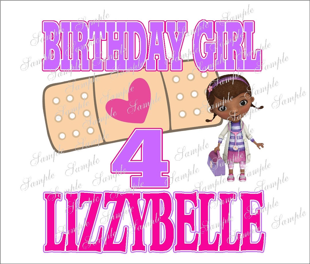 Doc Mcstuffins Birthday Png, ANY Name Age, Personalized Birthday Party