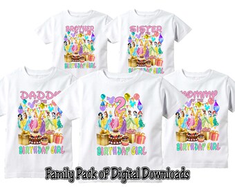 Family Bundle 2nd Birthday Png, Princesses Png, Birthday Party Png, Iron On  Png, Princess Png, Birthday Girl Png, Family Vacation Png 937