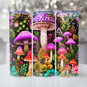 Mushroom Tumbler Wrap, 20 oz Tumbler Sublimation Design, Mushroom Cup Decor Png, Fall Forest Decor Png, Mushroom Coffee Mug Png, tum 538