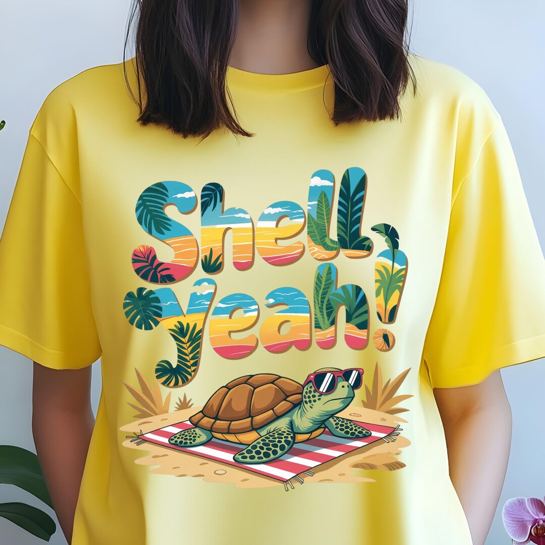 Shell Yeah Png, Sea Turtle PNG, Summer Beach Image, Beach Day Png ...
