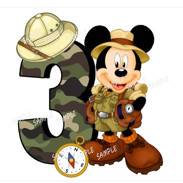 Safari 3rd Birthday Png, Third Birthday Mouse Ears PNG, Animal Kingdom Safari Png, Army Png, Safari Hat Png,  Family Vacation Png (857)
