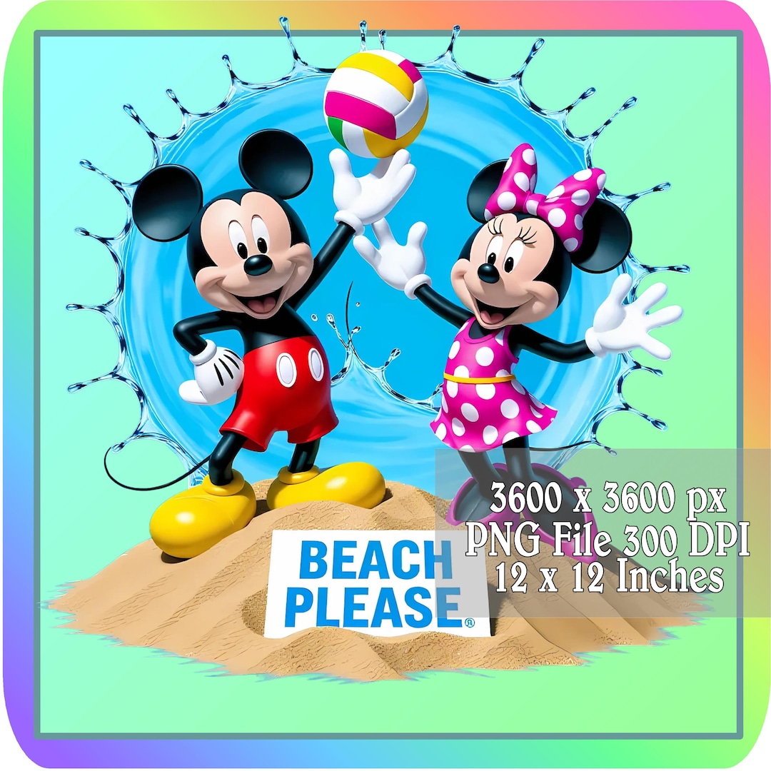 Minnie Mouse at the Beach Png, Beach Please Image, Mickey Mouse Beach ...