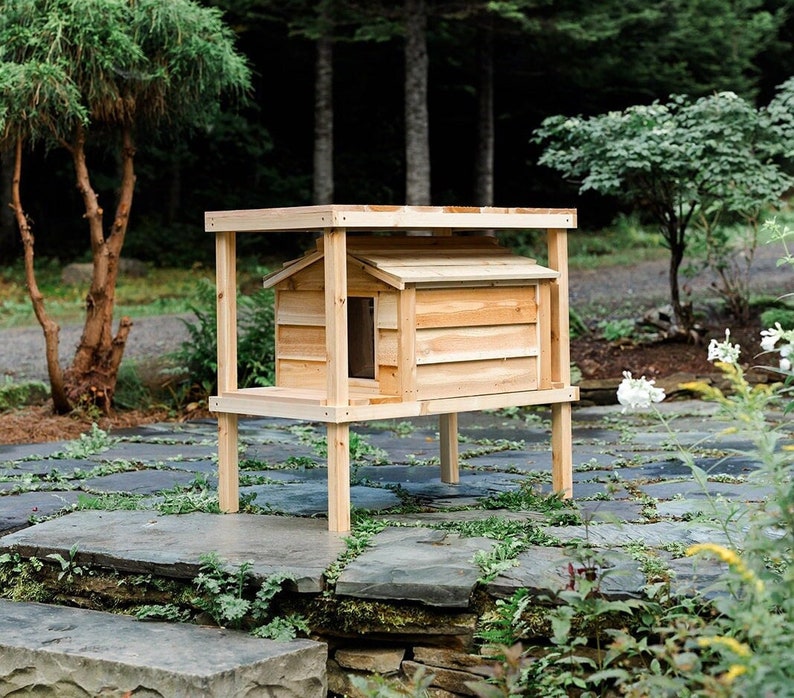 Large Outdoor Cat House with Deck and Loft image 1