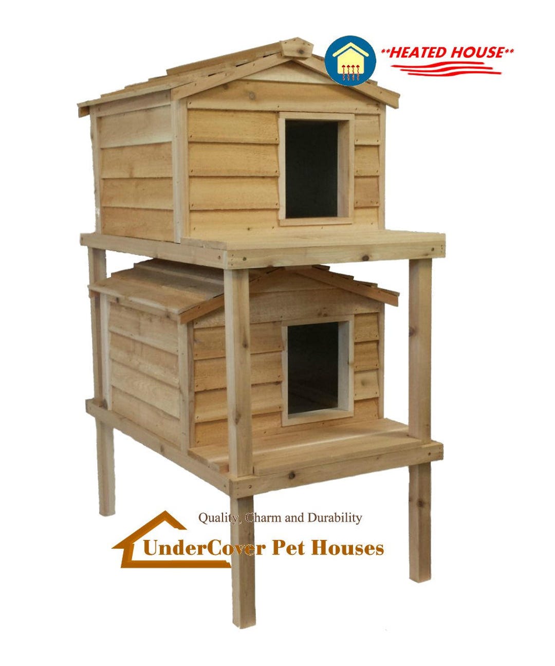 Large Heated Double Decker Cat House Outdoor Cat House/feral Cat House/cat  Shelter/feral Cat Shelter/outdoor Cat House for Winter - Etsy