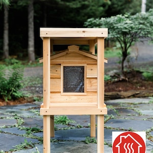 Rockever Casa para gatos al aire libre, 2 pisos al aire libre casas para  gatos salvajes de madera exterior refugio para gatos resistente a la