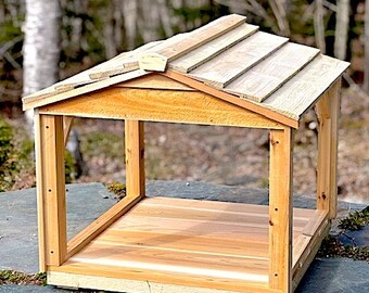 Premium Outdoor Cedar Wood Dog House Gazebo