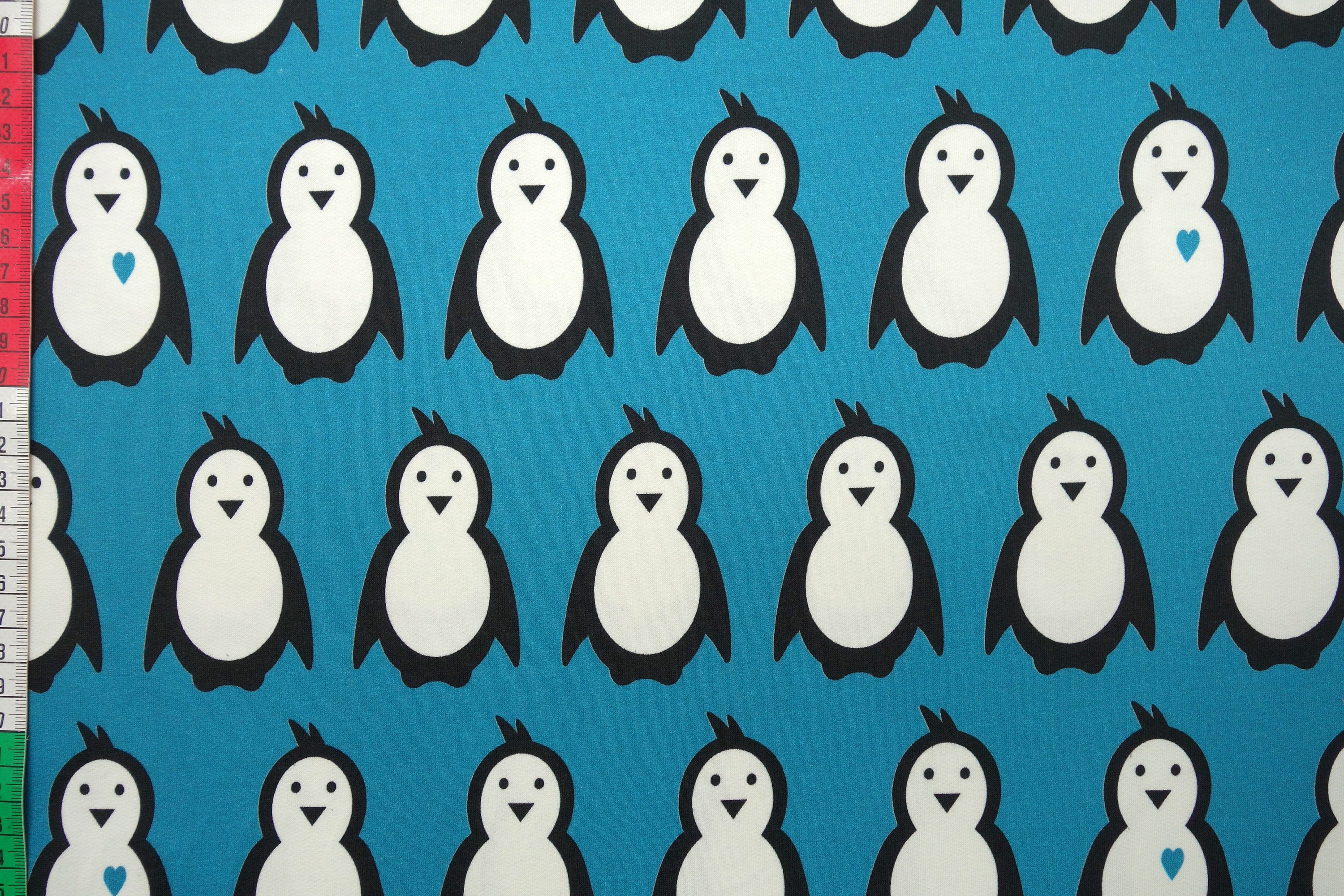 Sweat penguins turquoise, 50 cm, Hilco, Pingu, Oeko-Tex, light cotton sweat