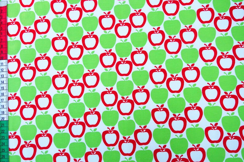 Jersey Apples Red Green, 50 cm, Little Darling, Eco-Tex image 2