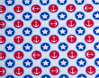 Jersey Anker Sterne, 50cm, maritim, Little Darling, Öko-Tex