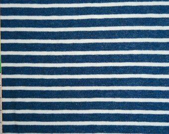 Jersey jeansblau weiß gestreift, 50cm, Hilco Campan, Öko-Tex