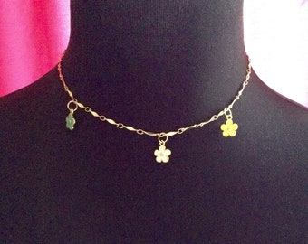 Choker with flower charms