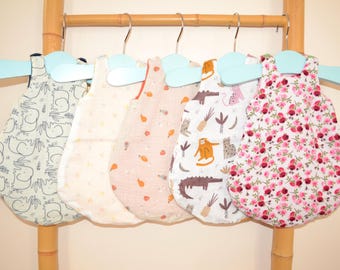 Sleeping bag, baby sleeping bag, blanket, sheets for dolls and baby dolls by Paola Reina, Corolle, Minikane in double gauze and cotton