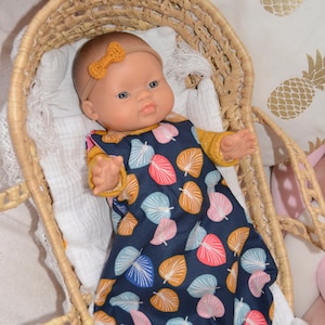 Sleeping bag, sleeping bag, blanket, sheets for Paola Reina doll and baby doll, Corolle, Minikane in double gauze and cotton image 4