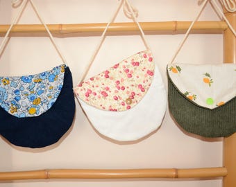 Children's shoulder bag, made of cotton and corduroy