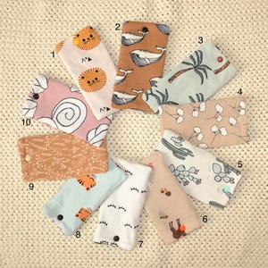 Etui à lunettes, protège lunettes en tissu coton jersey et polaire, fermeture pression