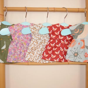 Ruffled dress for Paola Reina and Corolle dolls and babies, Velcro closure
