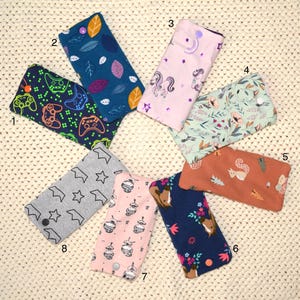 Etui à lunettes, protège lunettes en tissu coton jersey et polaire, fermeture pression