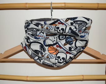 Neck warmer, snood, tube scarf for babies and children, suitable for sports and video games, dark grey fleece lining