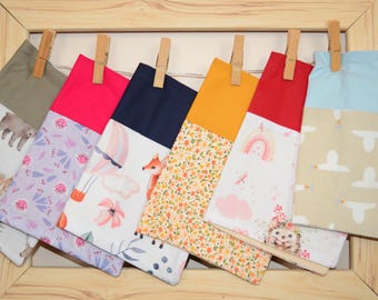 Personalized cotton fabric health record book cover - With embroidered name or without personalization