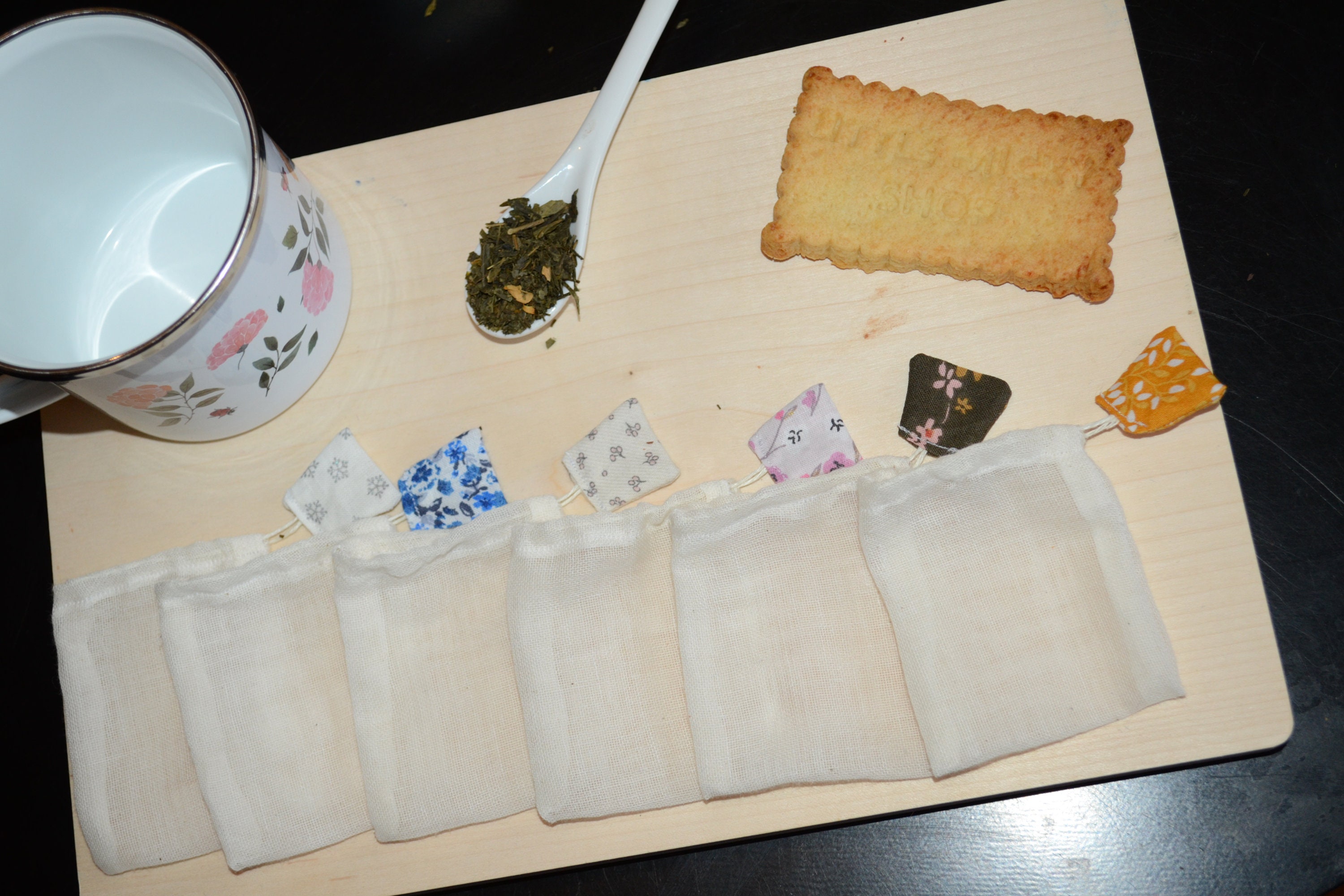 Sachet à Thé en Tissu Lavable et Réutilisable