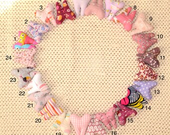 Tooth-shaped cushion for baby teeth, for the tooth fairy or mouse, pink tones