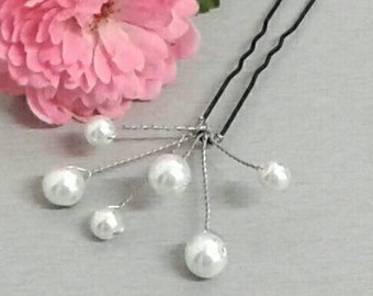 Hairpin, hair pins, accessory, Bridal hair, Bridal, handmade glass Pearl bead