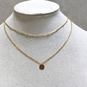 Dainty Layering Necklace, Thin Gold Chain, Sterling Silver, Rose