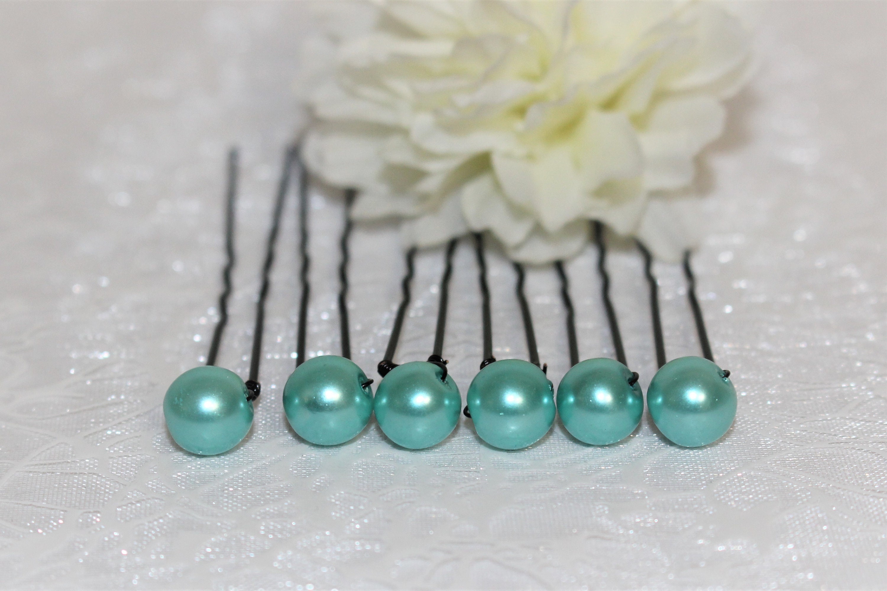 peigne pour cheveux création artisanale, turquoise