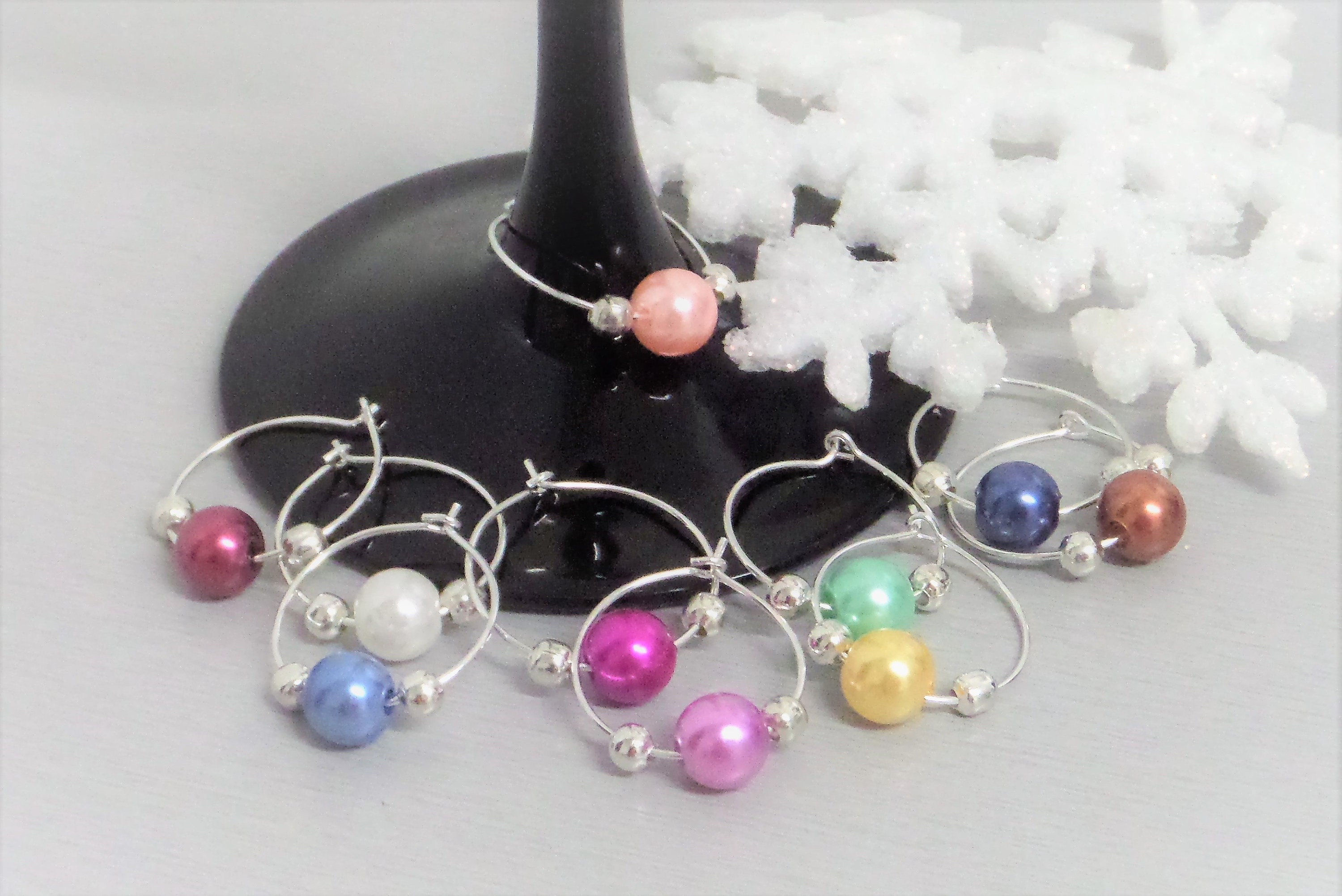 10 Marques Verres, Marques Places, Personnalisation Invités, Perle Nacrée, Cadeau, Original