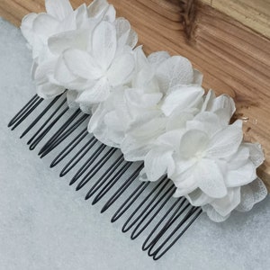 Peigne cheveux mariage, fleurs stabilisées, peigne mariée, coiffure mariage champêtre, coiffure bohème, mariage romantique image 5