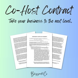 Co-Hosting - Property Management Contract - 8 Customizable Pages - Attorney Written Cohost Agreement | Airbnb | Vrbo Management Contract