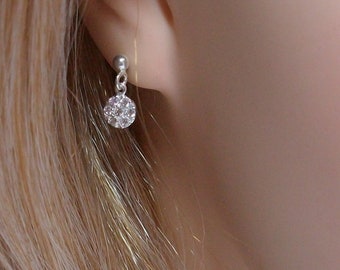 Boucles d'oreilles zirconium Argent, Puces d'oreilles, Petites boucles brillantes