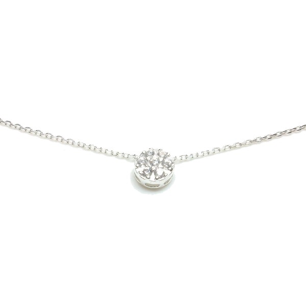 Collier zirconium, Ras de cou Argent, Collier solitaire Oxyde de zirconium, Idée cadeau femme fille