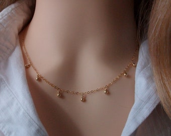 Collier Or petites perles pampilles, Idée cadeau femme