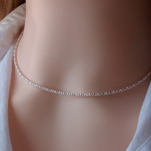 Silver choker necklace, Diamond chain, Shiny necklace, Gift idea for women image 4