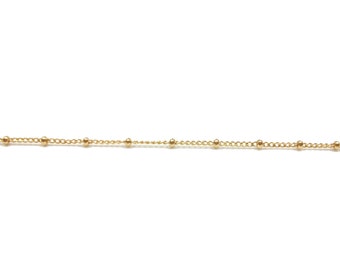 Fine ball chain necklace, Gold choker, Satellite chain, Women's gift