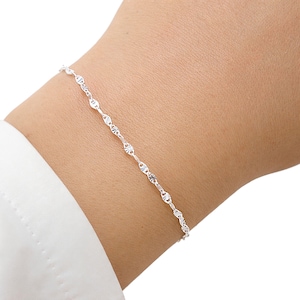 Bracelet chaîne soleil en argent 925 - Bijoux minimalistes femme, Idée cadeau