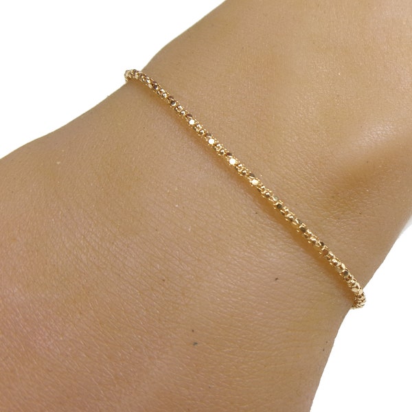 Bracelet chaine diamantée, Plaqué or 18k, Bracelet minimaliste femme, Cadeau pour elle