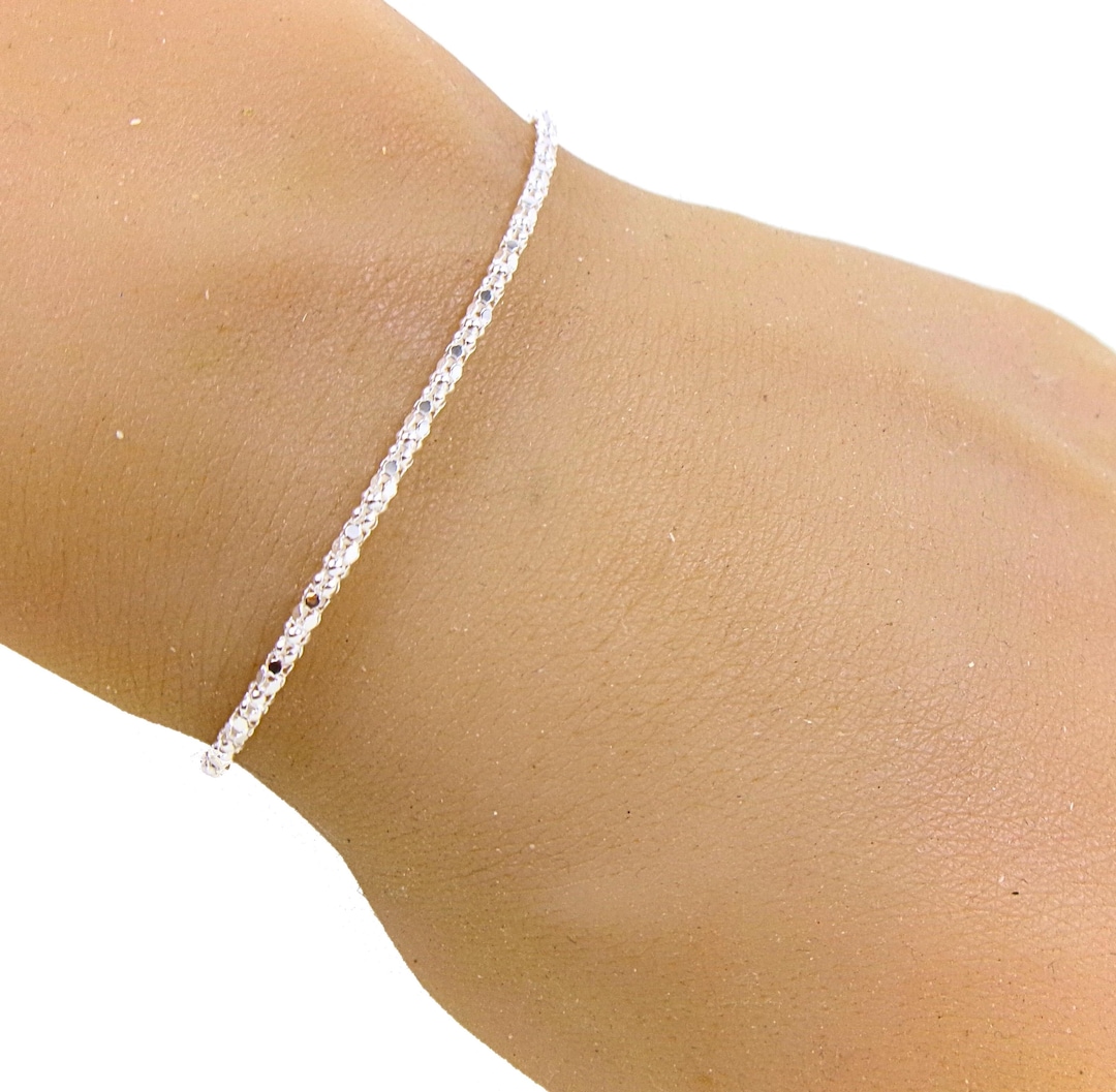 【HYERES LOR】25SS★ Essence Silver (P) Crown Bracelet 3mm Dazzling Sterling Silver 7