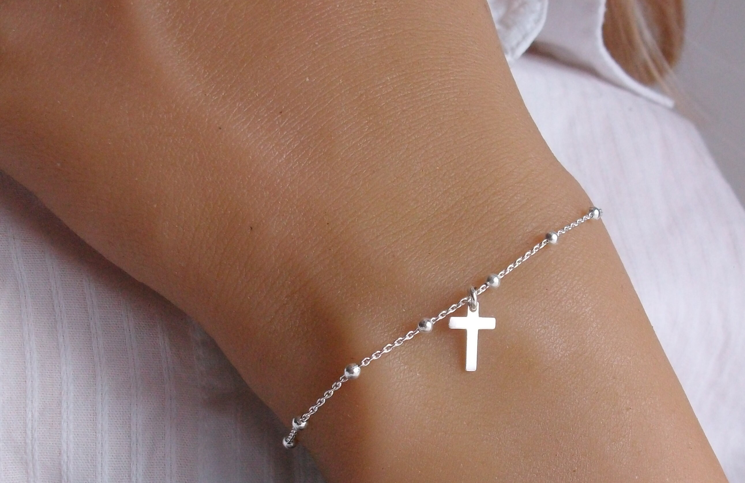 PJ Wood Silver Chain Cross Bracelet 氷室京介 PJ Wood Silver Chain Cross Bracelet 氷室京介