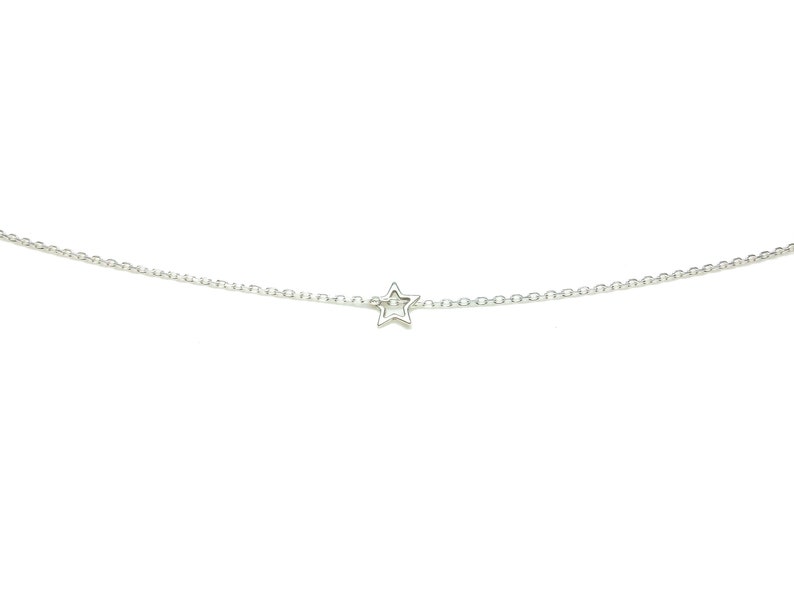 Collier étoile ras de cou, Collier Argent femme discret, Minuscule étoile, Cadeau femme fille image 7