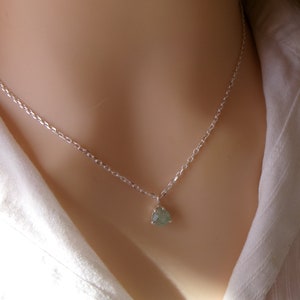 Collar de aventurina, Gargantilla de plata, Colgante de piedra real, Idea de regalo para mujer imagen 7