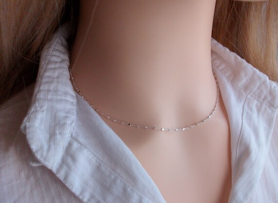 Solid silver shop choker necklace