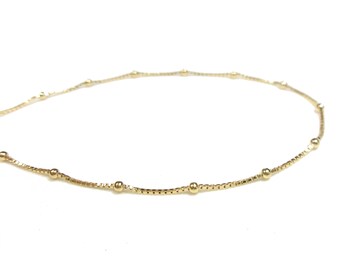 18k gold women's bracelet, Small balls, Satellite chains, Venetian mesh, Fine bracelet