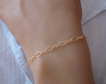 Bracelet or chaine fantaisie - maille alternée - bracelet fin femme - idée  cadeau pour elle - Un grand marché